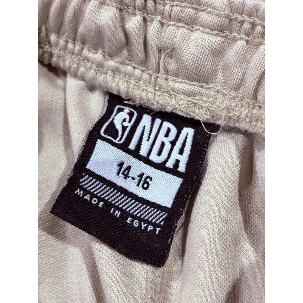 NBA Basketball Joggers Pants Boys 14-16 Beige Mid Rise Tapered Leg Drawstring